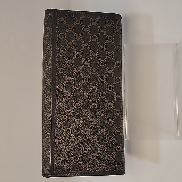 Celine Macadam Wallet in Coated Canvas, Blue/Brown - Picture 10 of 12